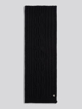 Womens Hanging Twist Cable Scarf in Black
