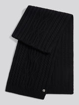 Womens Hanging Twist Cable Scarf in Black