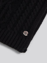 Womens Hanging Twist Cable Scarf in Black