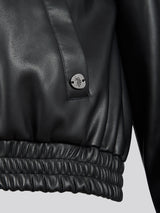 Womens Biker Bomber Jacket in Black