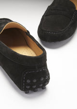 Women's Penny Driving Loafers, black suede