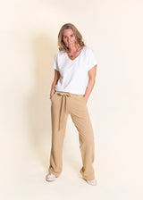 ATHENA v-neck, short sleeve top, warm white