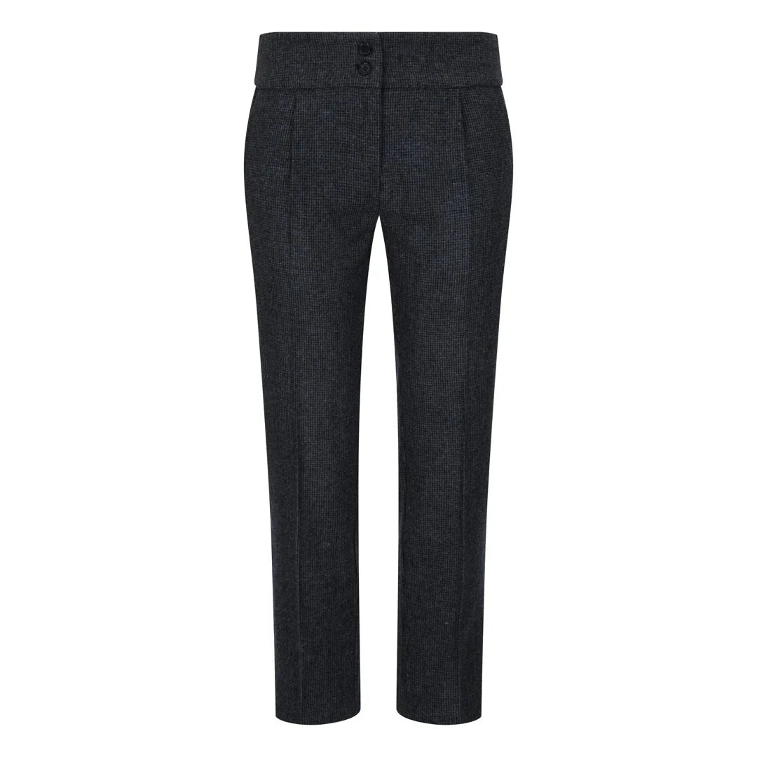 wsn01 - Women Grey Suit Blazer Waistcoat & Trousers in Tweed Herringbone