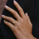 Zira Star and Moon Birthstone Ring | 18K Gold Plated
