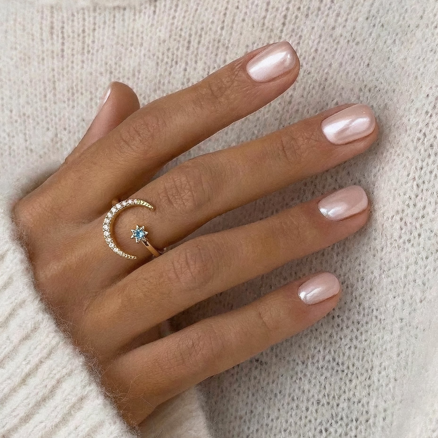 Zira Star and Moon Birthstone Ring | 18K Gold Plated