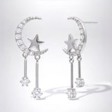 Zoe Moon & Star Drop Earrings | 925 Sterling Silver