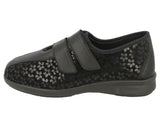 Womens (Azalea) 2V Wide Fit By Db Shoes in Black Stretch