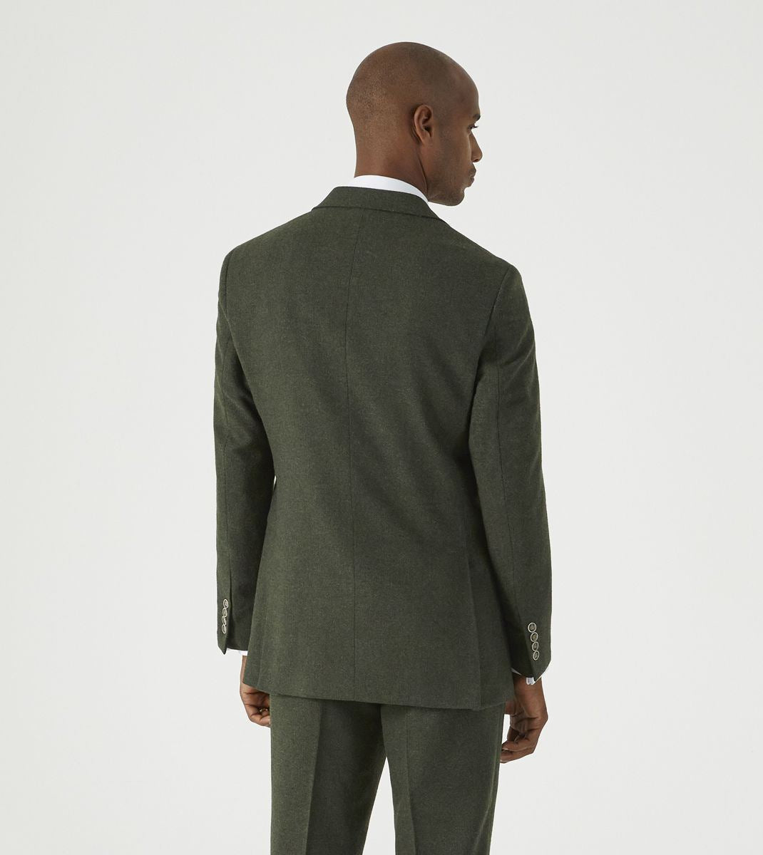 Skopes Jude Suit Tailored Fit Jacket For Men in Olive Green Tweed Herringbone, 36S to 62L