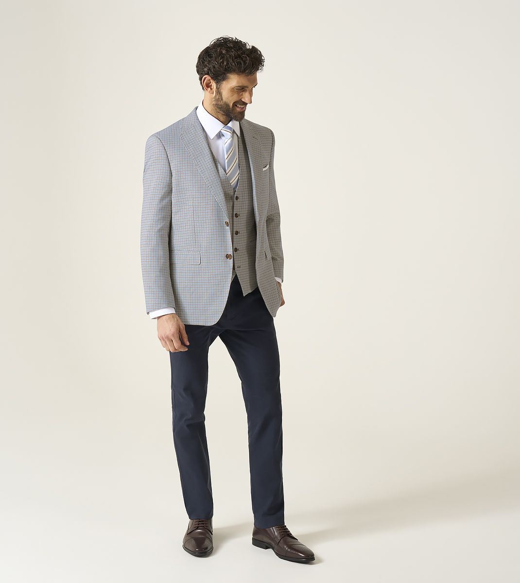 Skopes Carter Tailored Fit Jacket For Men in Brown Puppytooth, 36S-62L