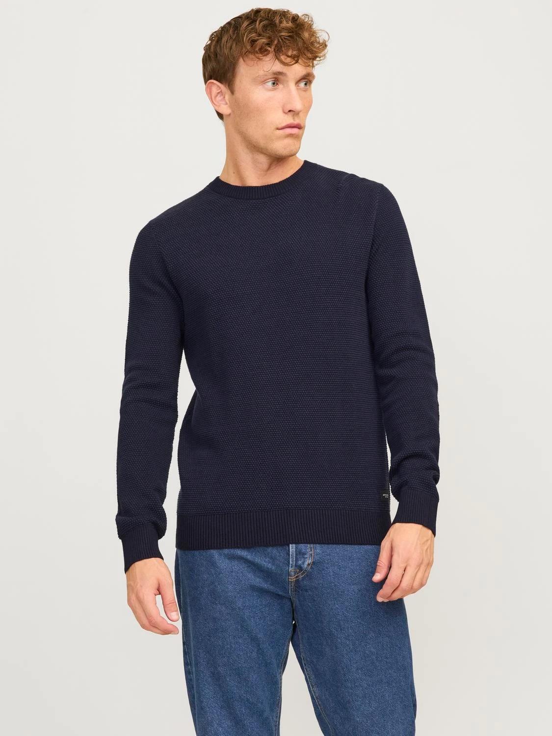 Jack & Jones Knit Crew Neck With Long Sleeves For Men (JJEGLOBE) in 6 Colours, L-XL