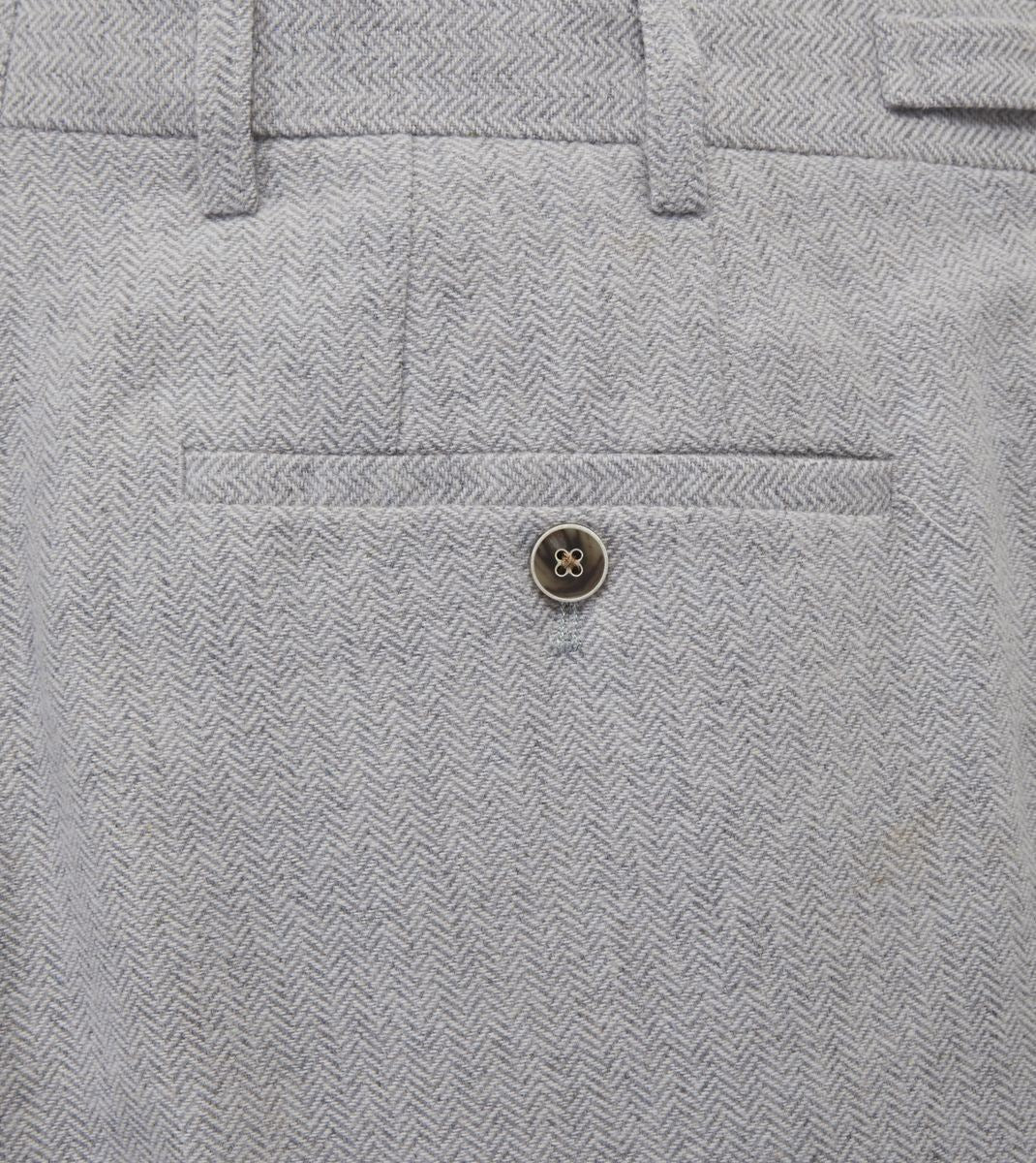 Skopes Jude Suit Trouser For Men's in Silver Herringbone, 28W to 48W