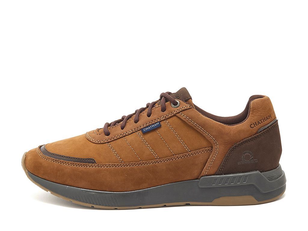 Chatham Nubuck Trainers Shoes For Men - Polperro in Tan, 6-15