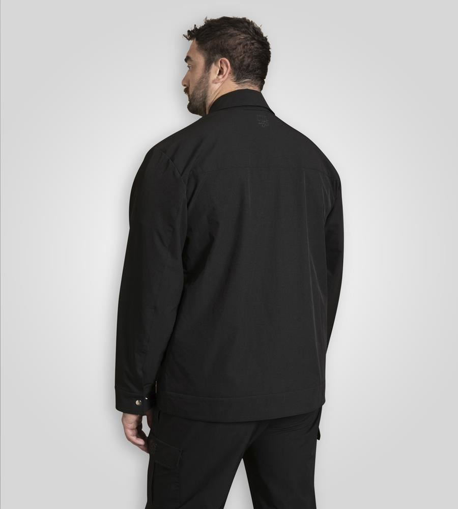 D555 WIMBLEDON Couture Stretch Zip Through Jacket For Men in Black, 2XL-6XL
