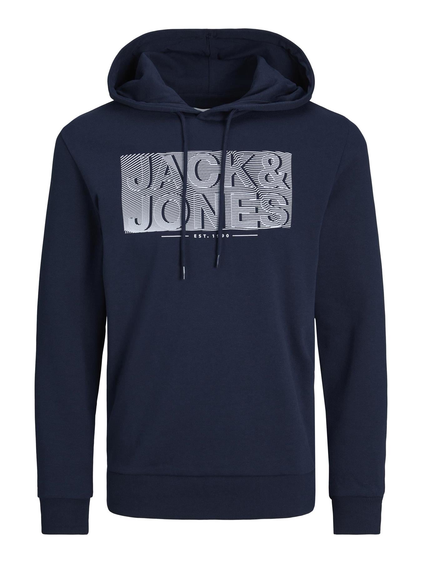 Jack & Jones (12245499) JJPETER Sweat Hoodie in 3 Colour Options, Size 1XL to 6XL