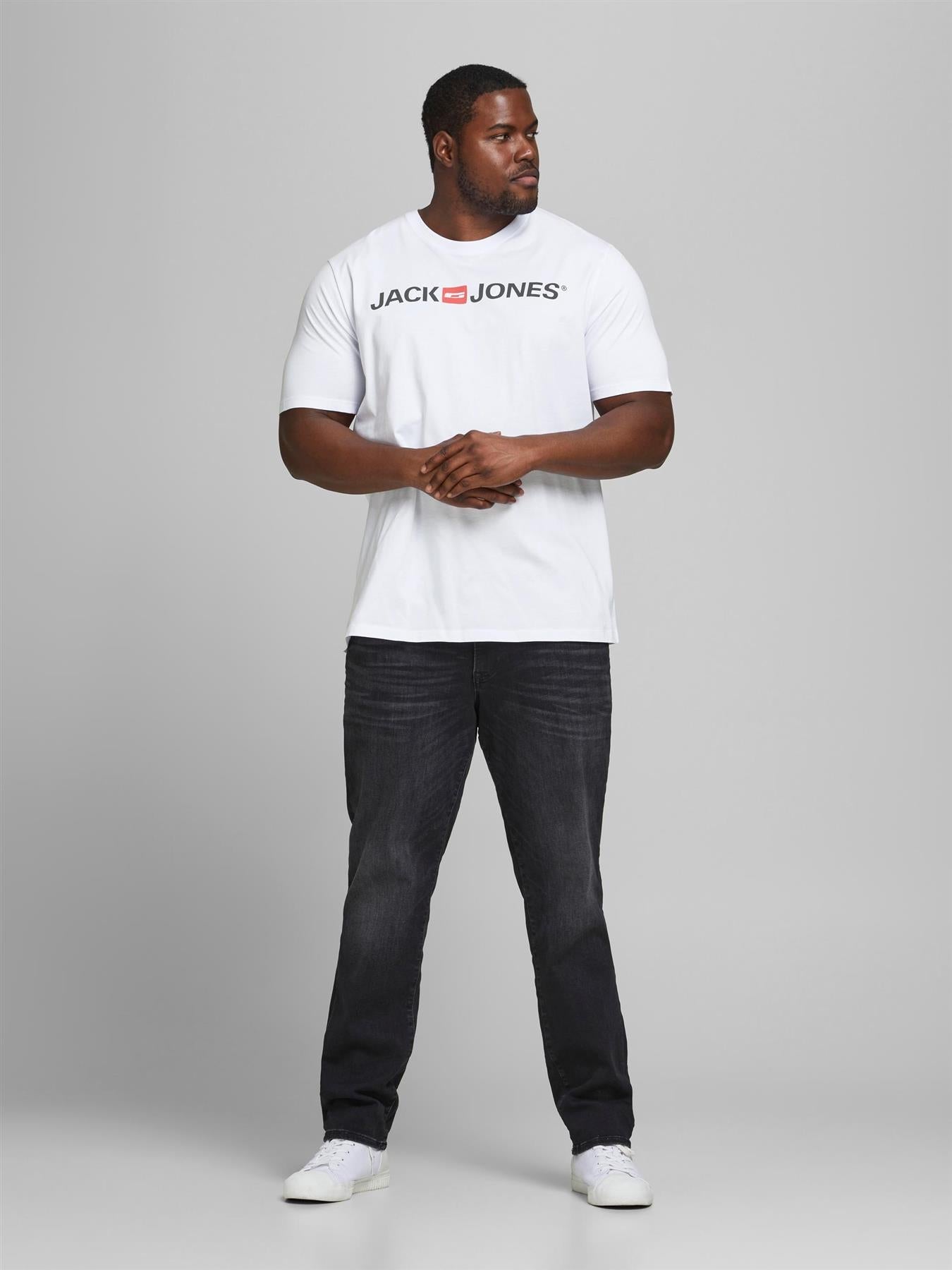 Jack & Jones Mens Plus Corp Logo Printed Tee