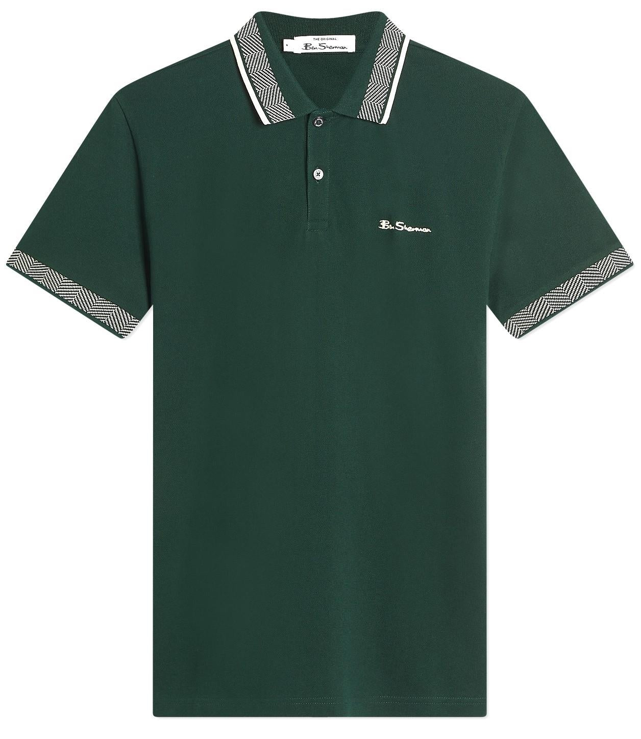 Ben Sherman (0074022IL) Men's Contrast Collar Polo in 2 Colours, 2XL to 5XL