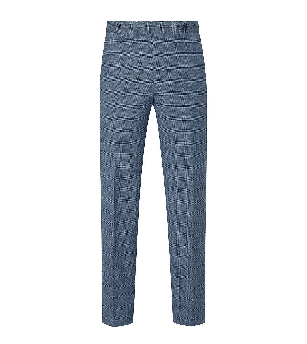 Skopes Tailored Fit Anthony Suit Trouser For Men in Blue Check, 30W-58W