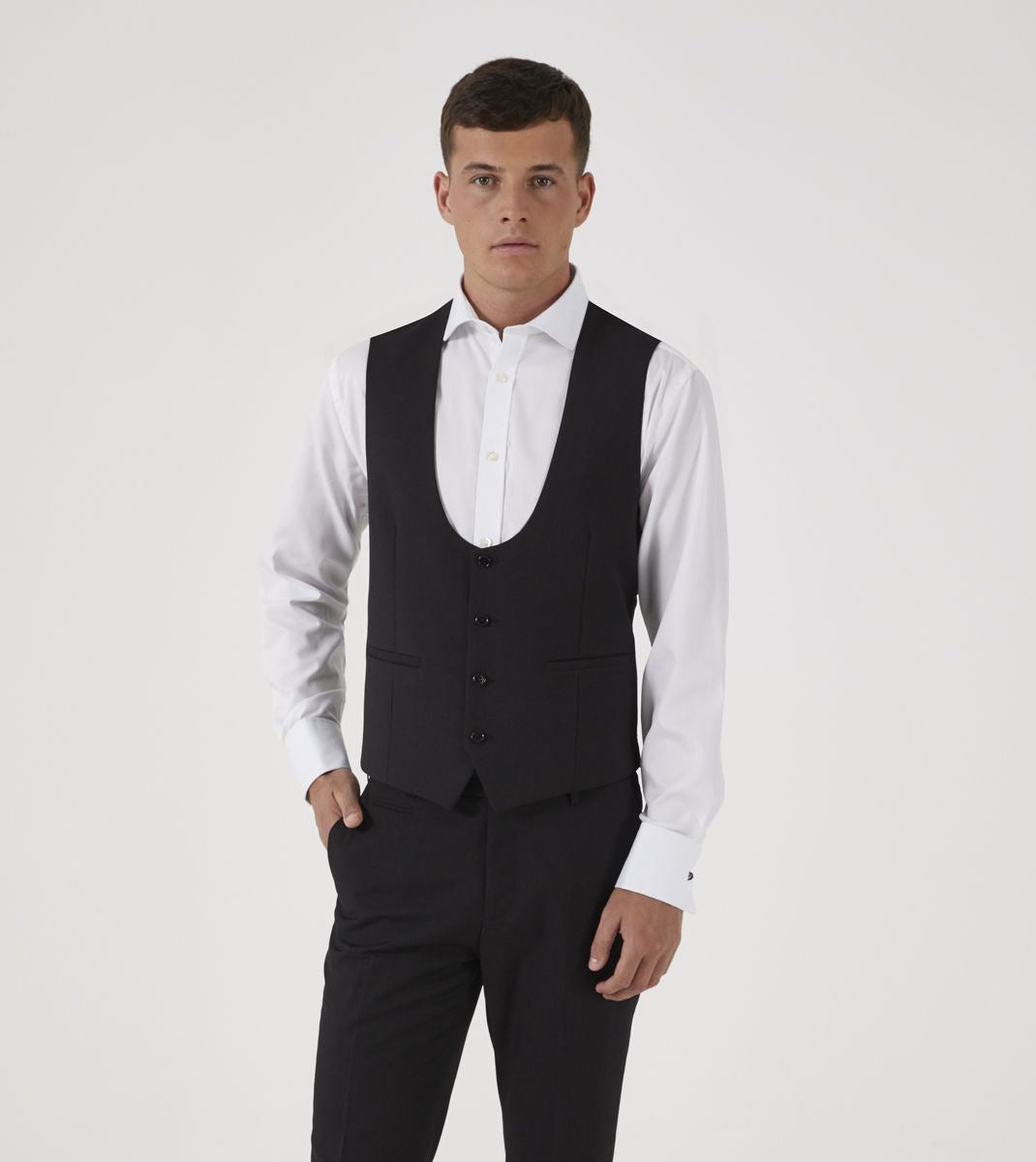 Skopes Milan Suit Waistcoats For Mens in Black, 34 to 50