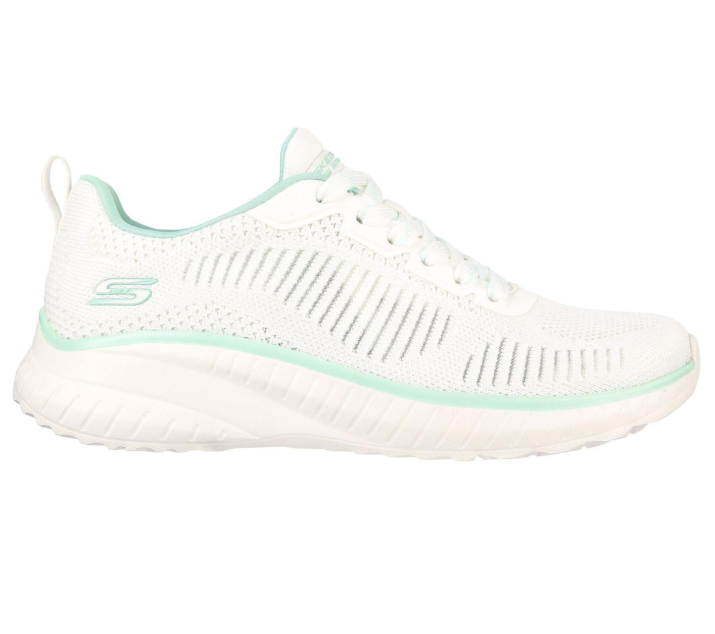 Skechers (GAR117212) Ladies Sports Bobs Squad Chaos Parallel Lines Shoes in UK 3 to 8