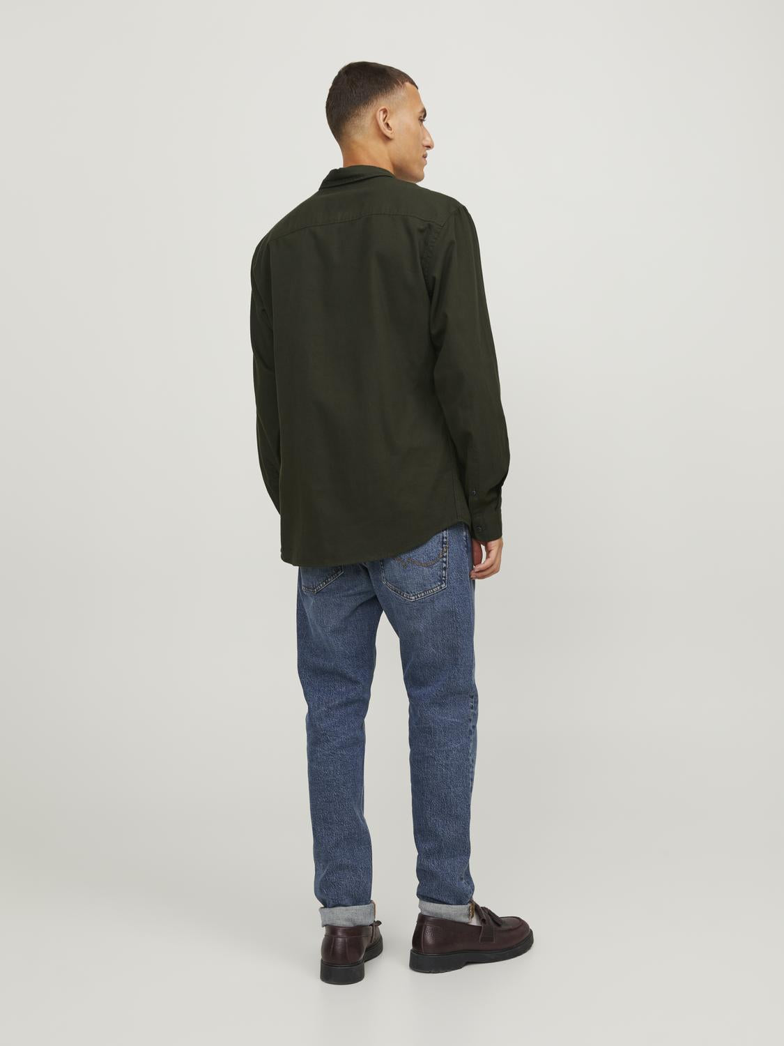 Jack & Jones Twill Checked Shirt With Long Sleeves For Men (JJEGINGHAM) in 5 Colours, L-XL