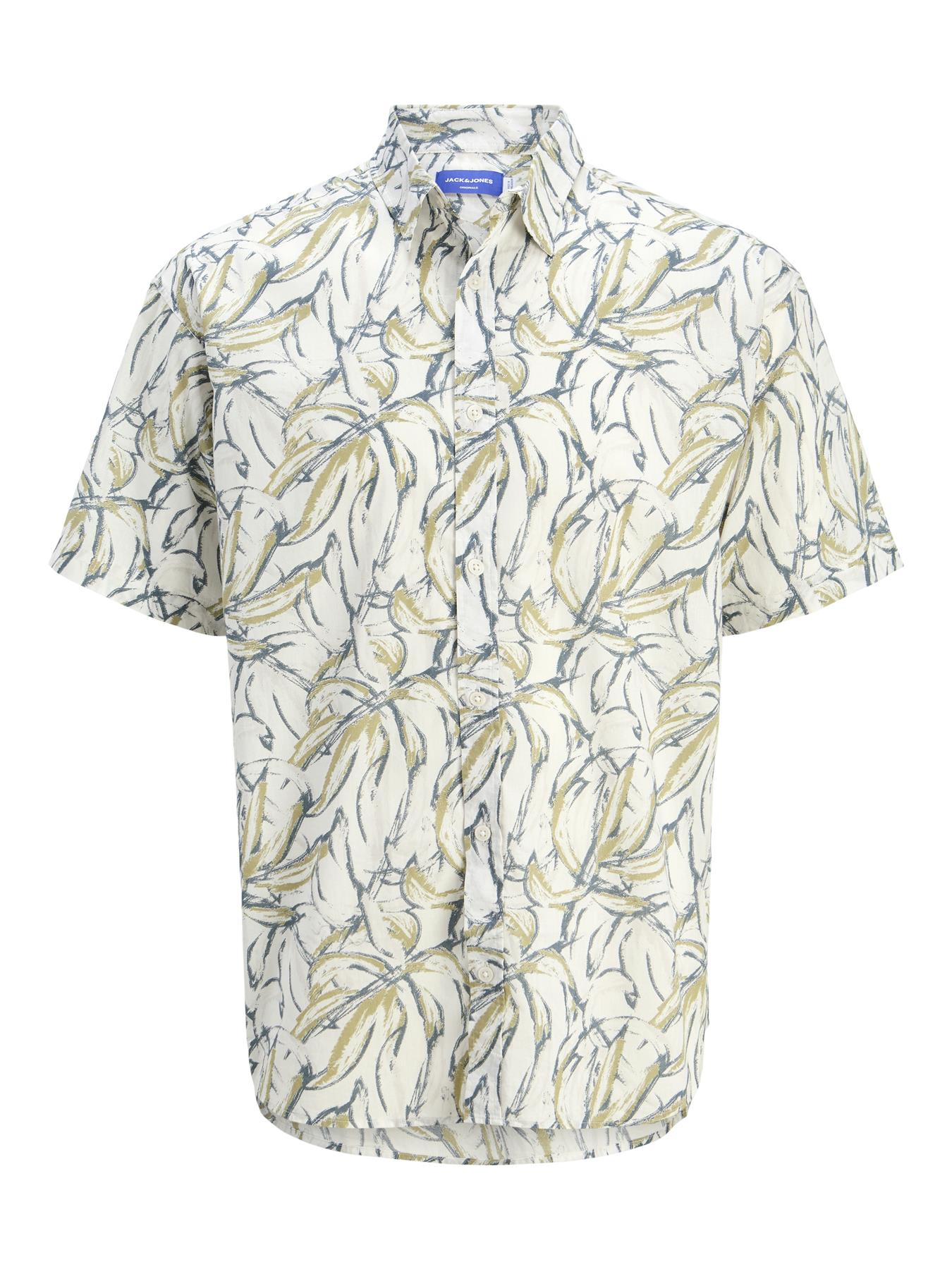 Jack & Jones Short Sleeves Shirt For Men (JORJOSHUA SPLIT AOP) in 3 Colours, 4XL-7XL