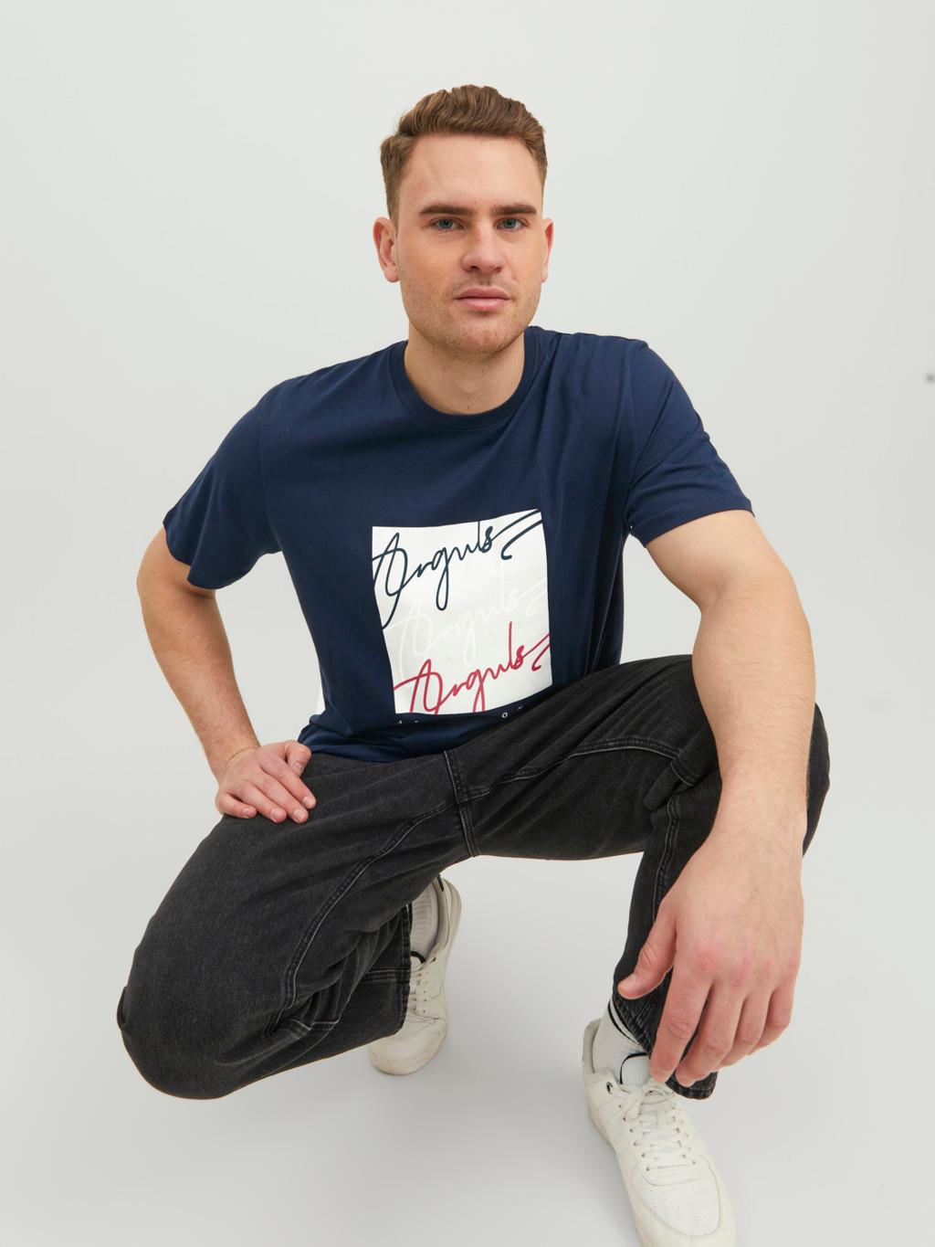 Jack & Jones Men's Plus Size JORJOSHUA Crew Neck Tee in 3 Colours 1XL to 6XL