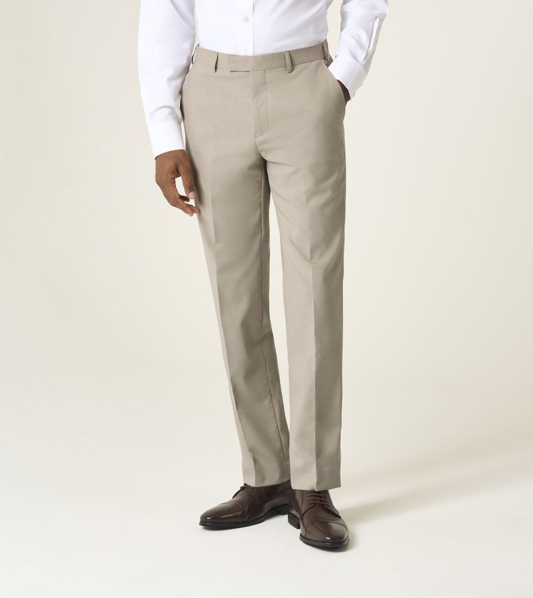 Skopes Caspian Suit Tailored Fit Trouser For Men ins Stone Beige, 30W-58W
