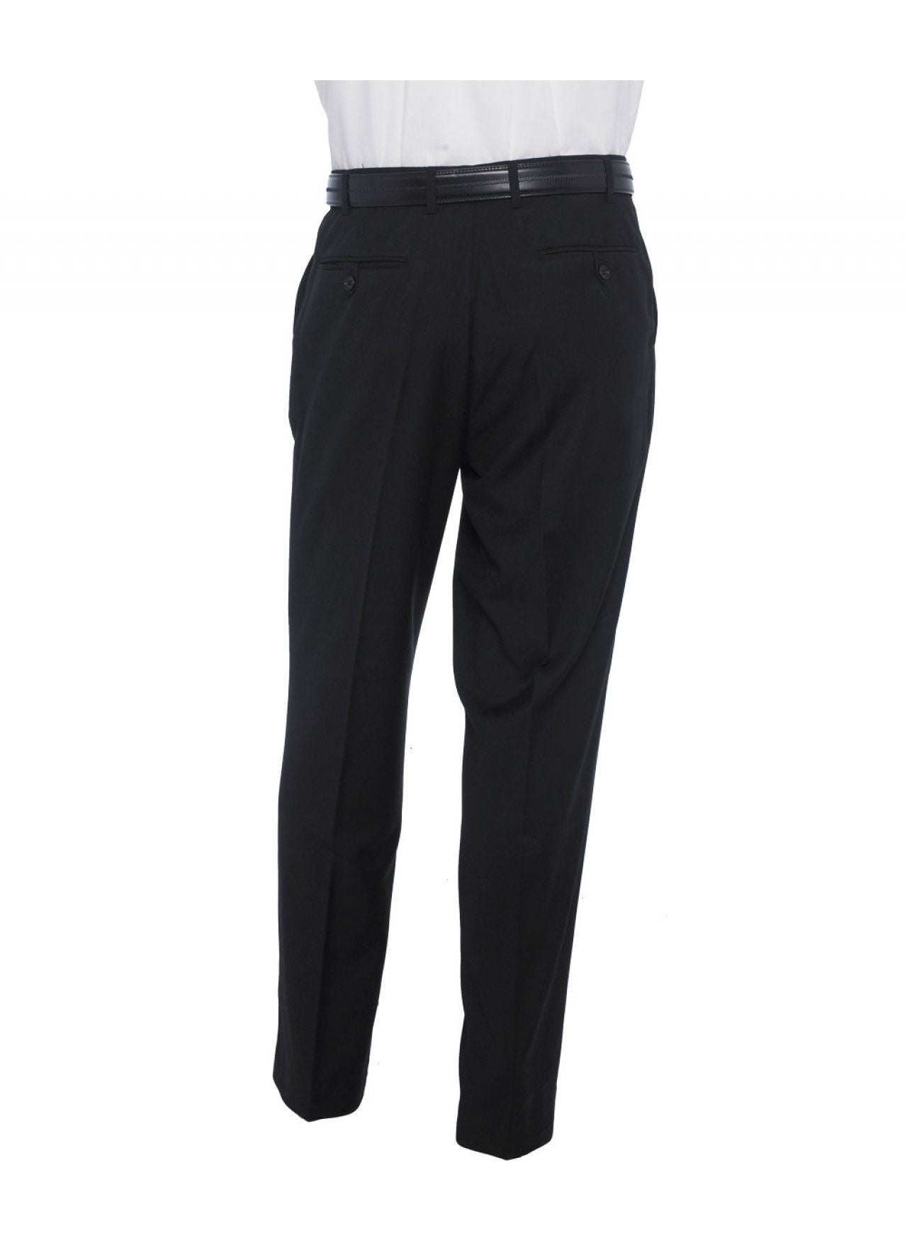 SKOPES EXTRA TALL POLY VISCOSE FLAT FRONT TROUSER (CYPRUS) IN BLACK IN WAIST 32 TO 54, INSIDELEG 38