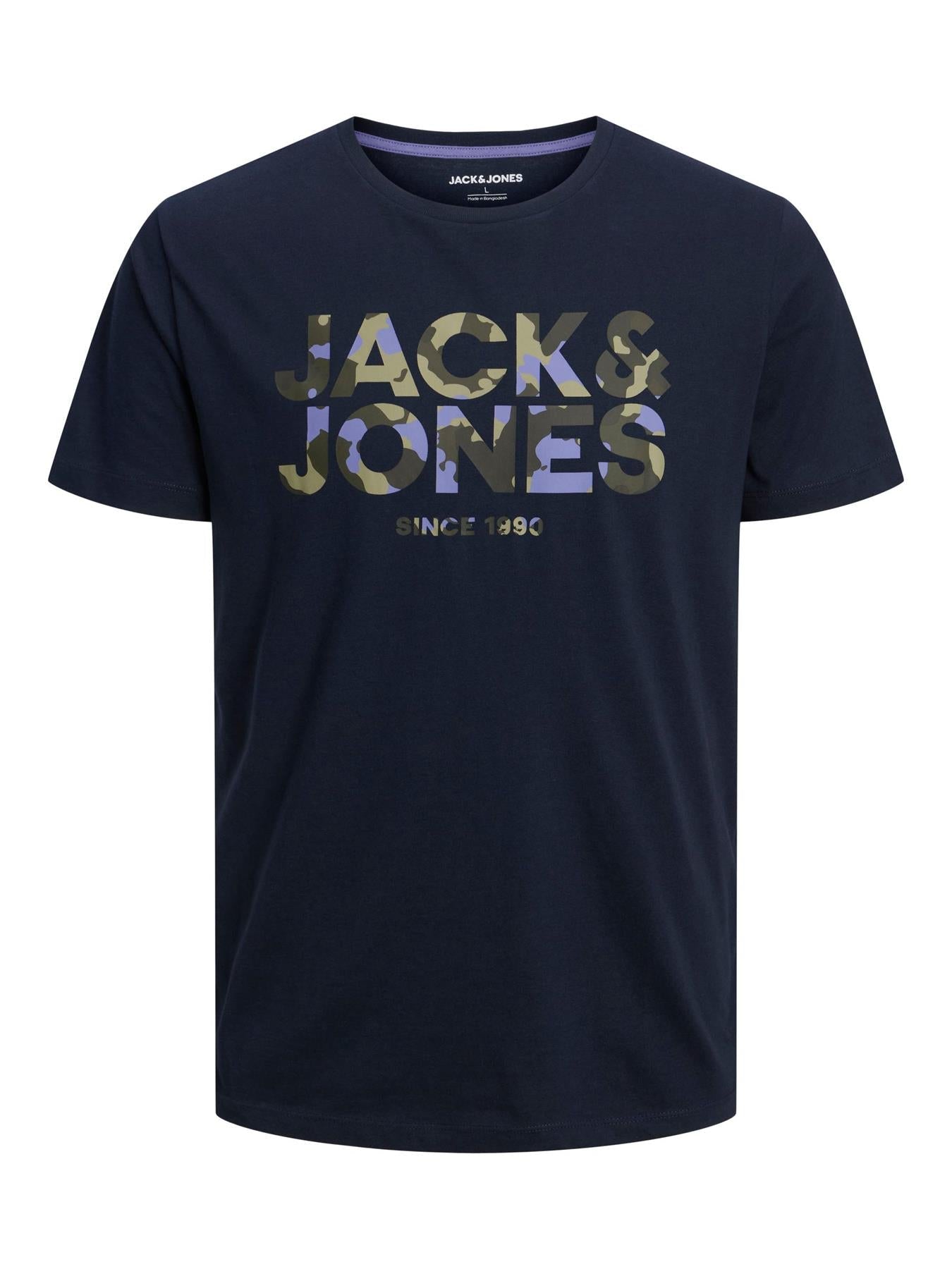Jack & Jones Plus (12245450) JJJAMES SS Crew Neck T-Shirt in 3 Colour Options 1XL to 6XL