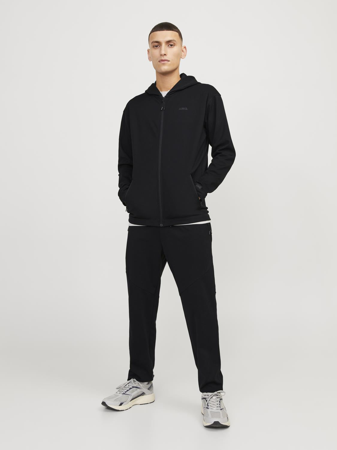 Jack & Jones Sweatshirt Zip Hoodie For Men (JCOCLOUD) in Black, L-XL