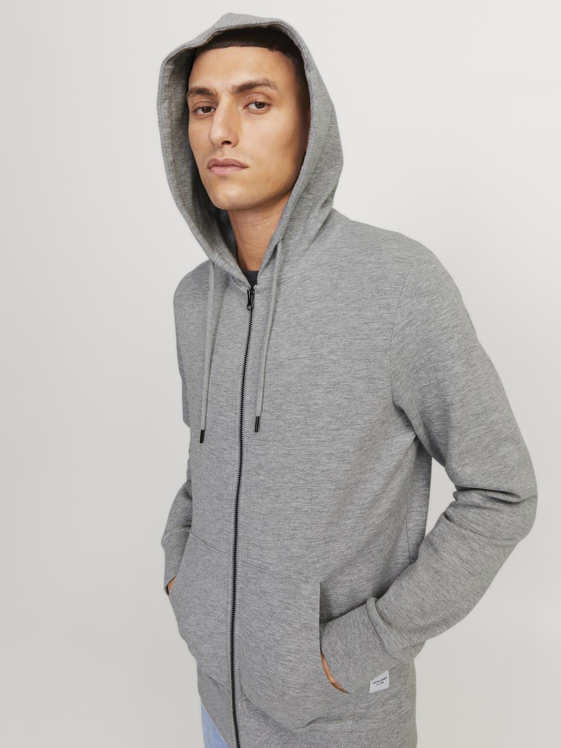 Jack & Jones Sweatshirt Zip Hoodie For Men (JJEBASIC) in 3 Colours, L-XL