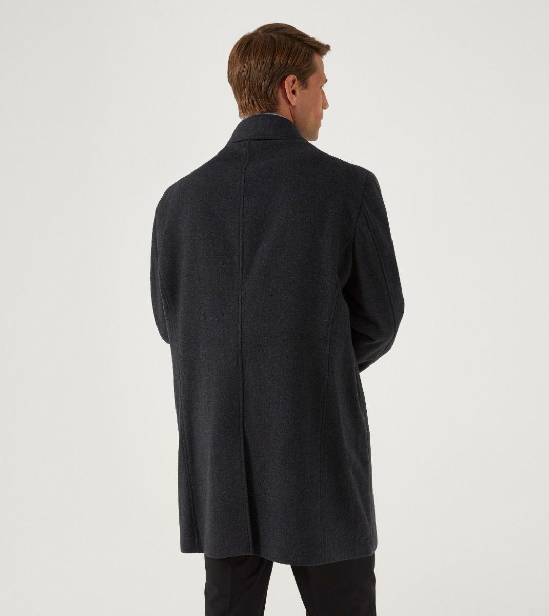 Skopes Men's Plus Size Wool Blend Overcoat In Charcoal Size Small To 4Xl