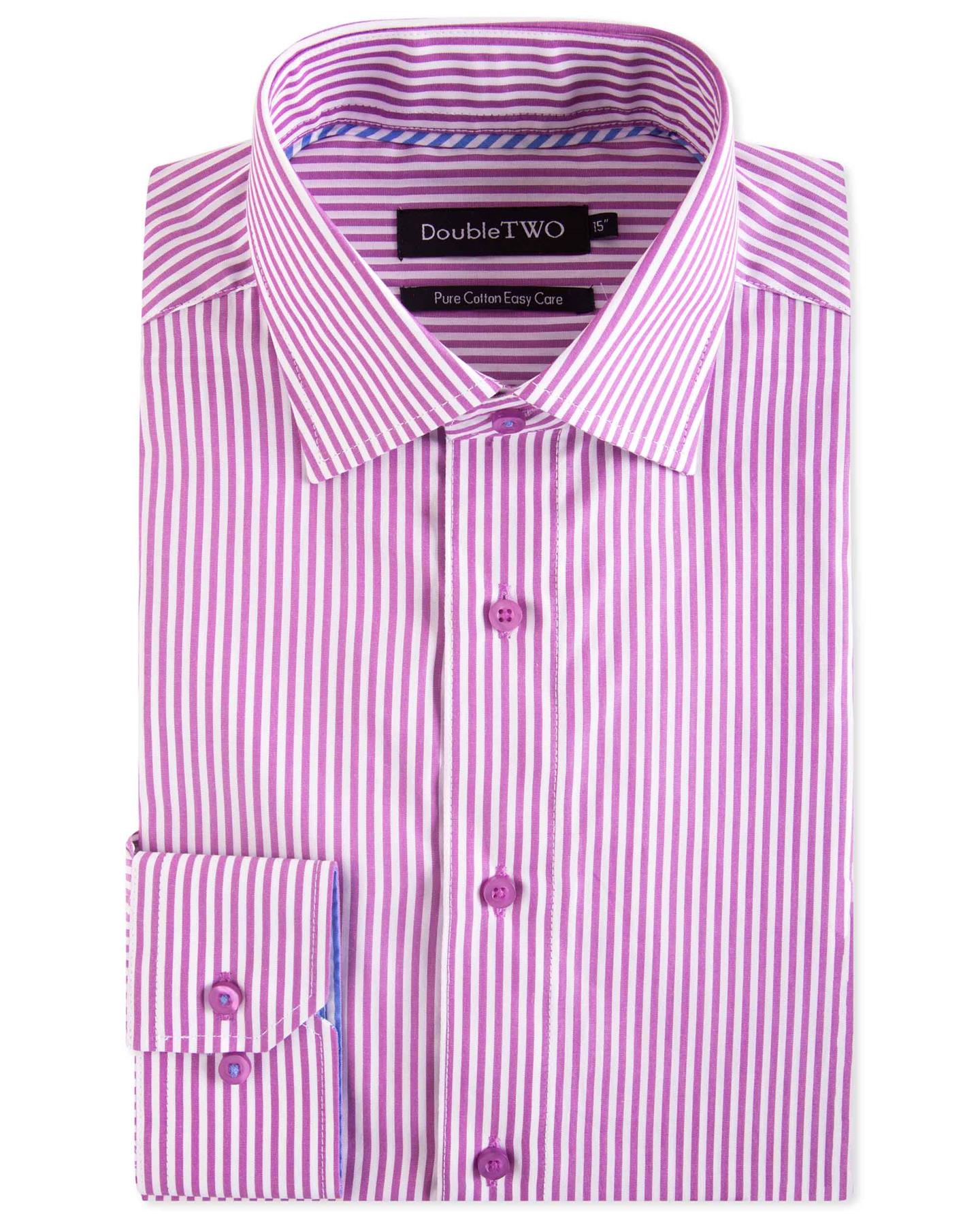 Double Two Mens Big Size Pure Cotton Easy Care LS Formal Shirts (SAW19)