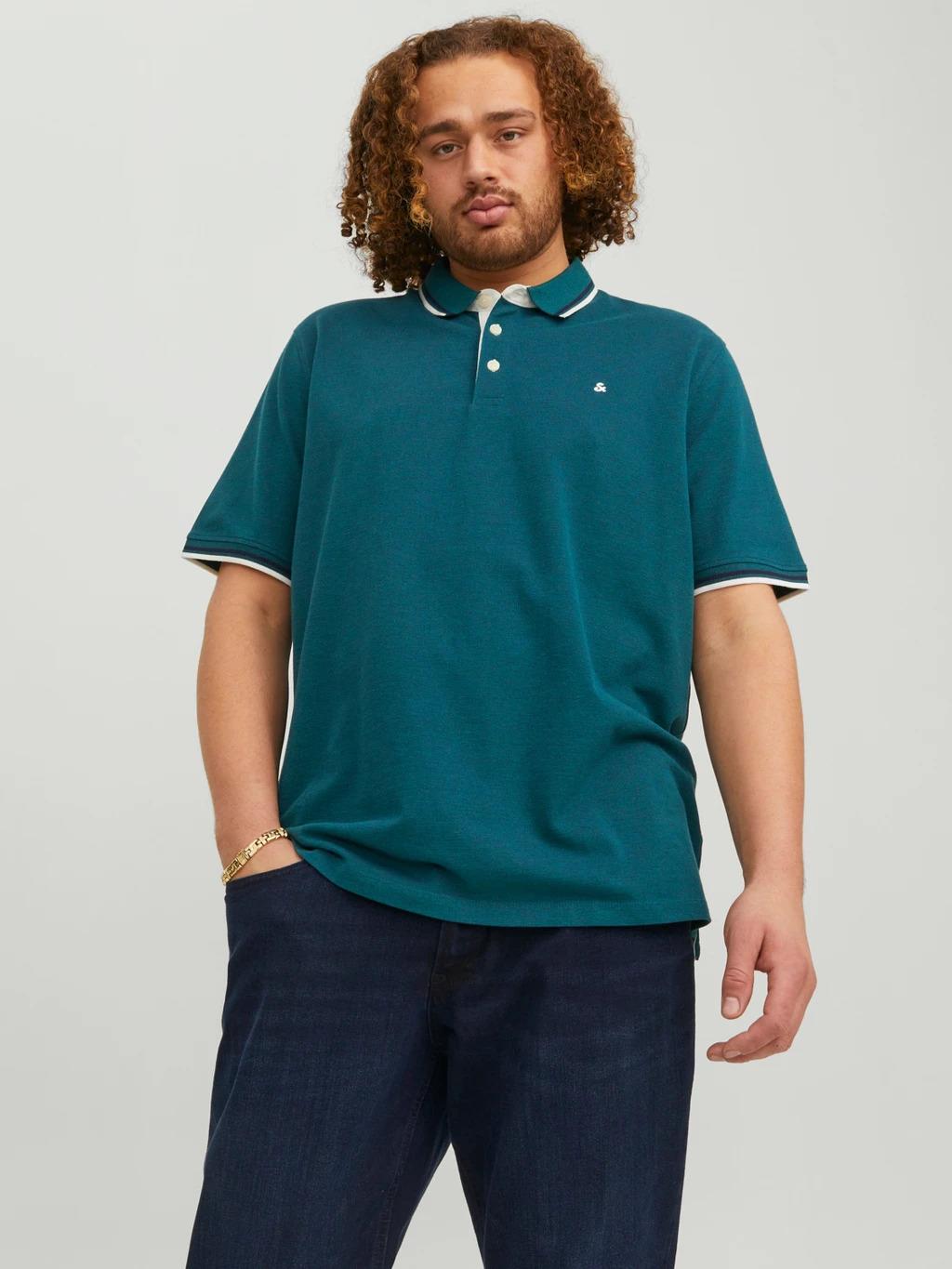 Jack & Jones (12143859) Men's Plus Size JJEPAULOS Polo Shirt in 6 Colours 2XL to 6XL