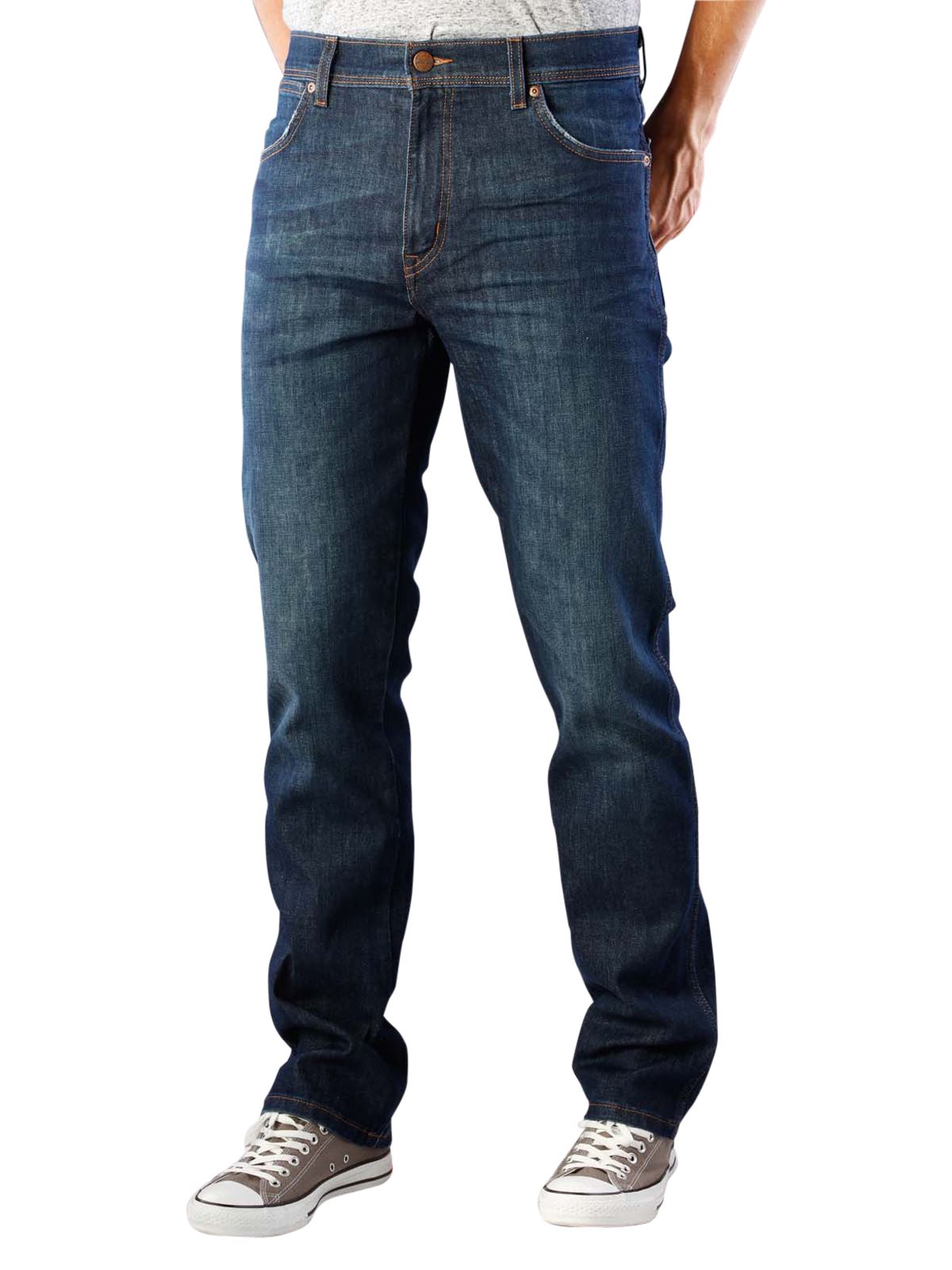 Wrangler Mens Texas Stretch Theodolite Cold Ready Blue Jeans (Dark Heat) Waist 34 - 46