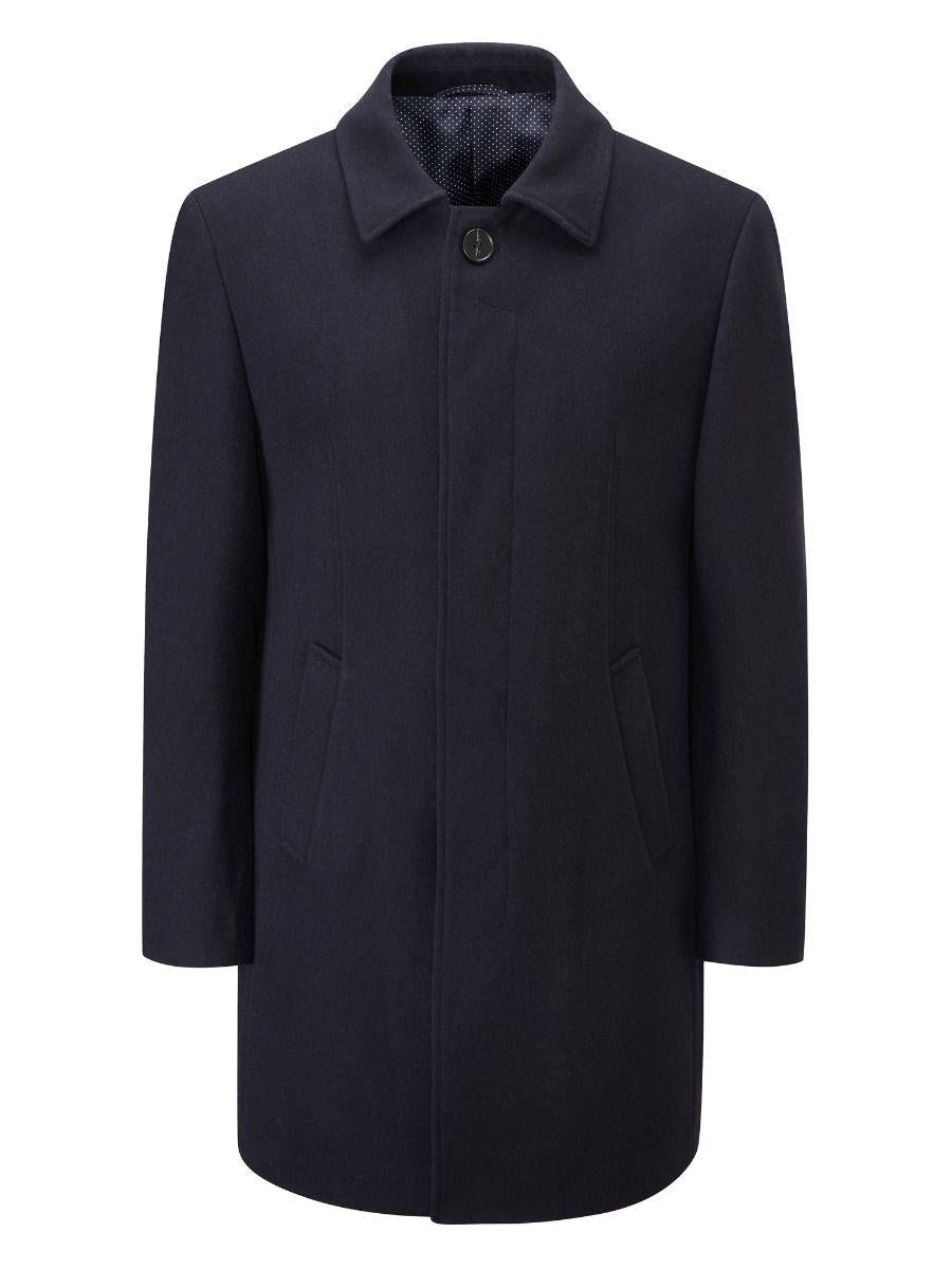 Skopes Men's Plus Size Wool Blend Overcoat In Navy Size Small To 4Xl