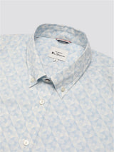 Ben Sherman Signature Optic Geo Print Short Sleeve Shirt for Mens (0075907) in Snow White, 2XL-5XL