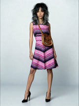1970's Original Vintage Pink & Multi Coloured Floral Print Dress UK 8 - 12