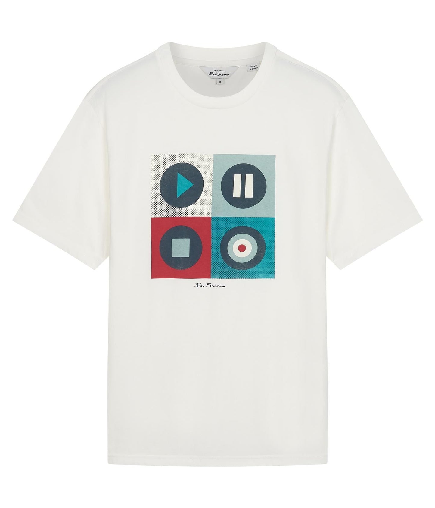 Ben Sherman Play Short Sleeve T-Shirt for Mens (0076135) in Snow White, 2XL-5XL