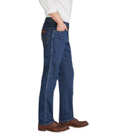 Wrangler Men's Texas Stretch jeans in a Grained Blue Denim (W12133009) Waist 30 - 50