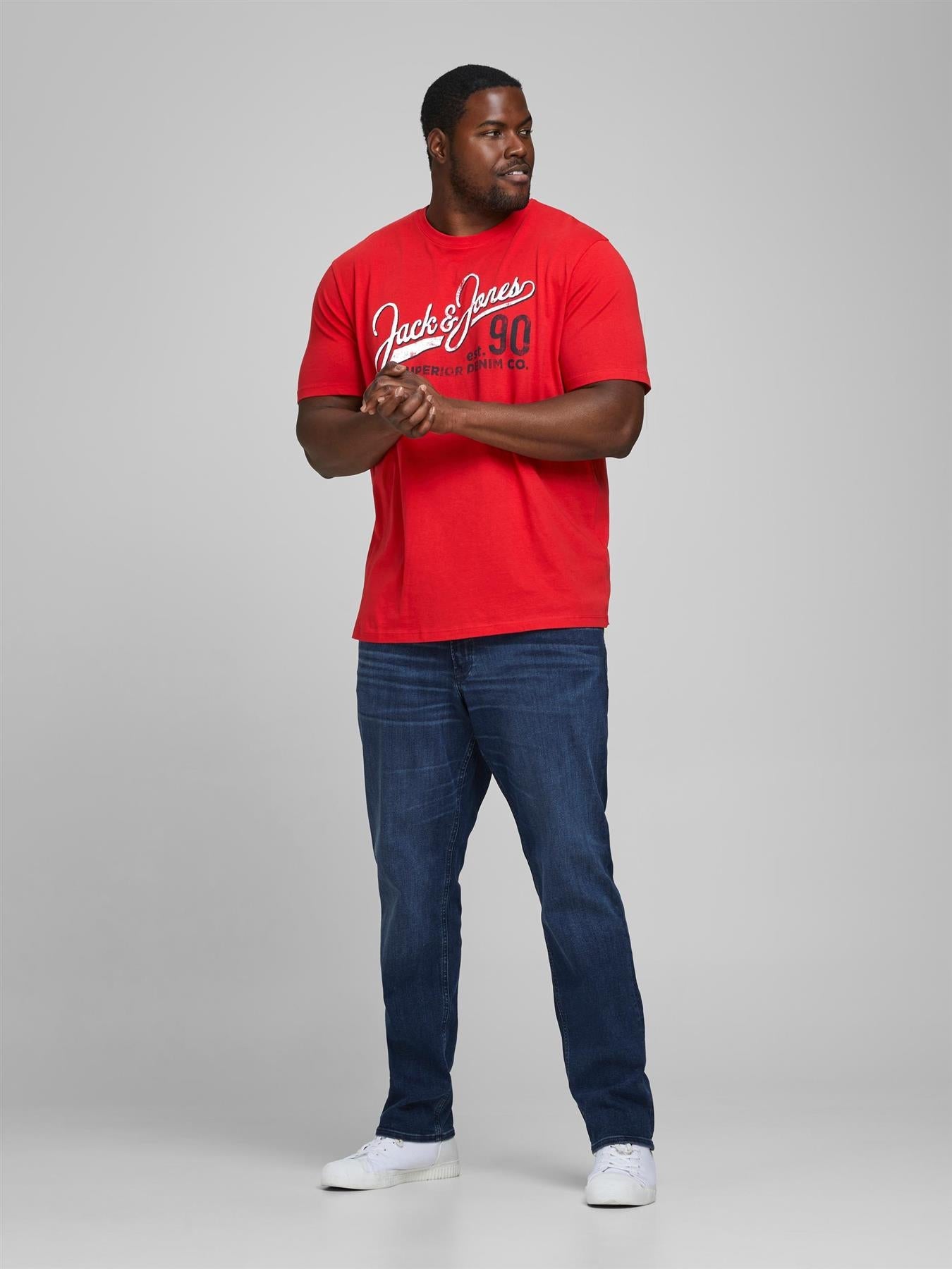Jack & Jones Mens Plus Logo Printed Tee