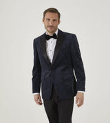 Skopes Men's Tailored Fit Jive Velvet Sports Jacket Blazer in Navy in 54 to 62 Regular to Long