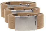 Duke London Mens Big Size 3 Pack Plain Webbing Belt