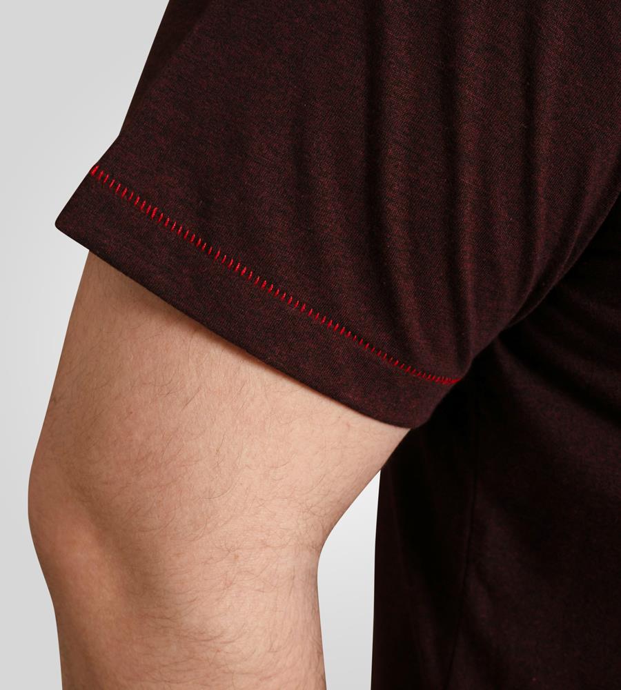 D555 BARNSLEY Guitar And Amp Printed Crew Neck T-shirt For Men in Burgundy, 2XL-10XL