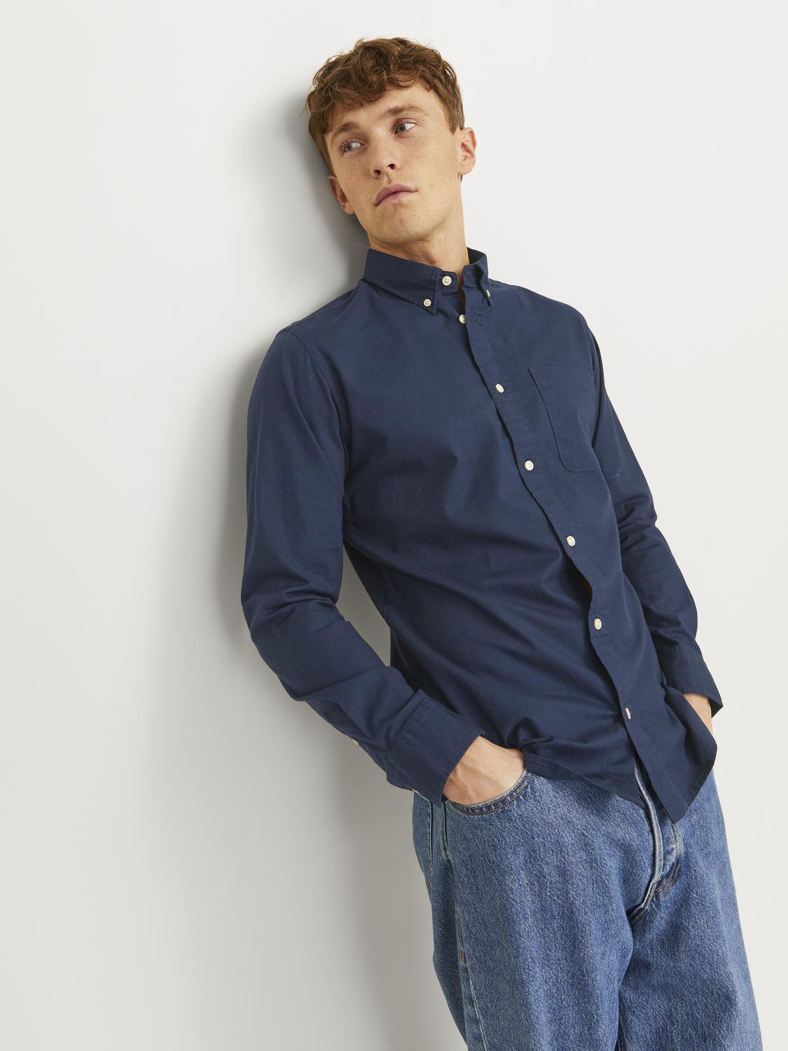 Jack & Jones Oxford Shirt With Long Sleeves For Men (JPRBLUBROOK) in 8 Colours, L-XL