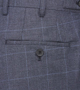 Skopes Men's Tailored Fit  Anello Check Pattern Suit Trouser in Blue Waist 32 to 56