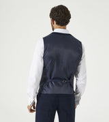 Skopes Hewes Suit Waistcoat For Men in Navy Blue Self Check, 36R to 62R