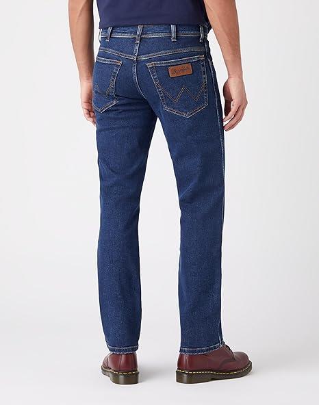 Wrangler Men's Texas Stretch jeans in a Grained Blue Denim (W12133009) Waist 30 - 50
