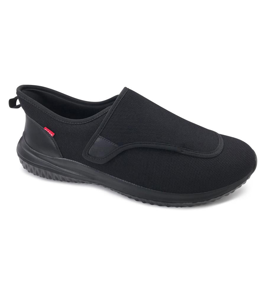 D555 SHELVEY 1 Kingsize Open Top Knitted Shoe Black, 12-15