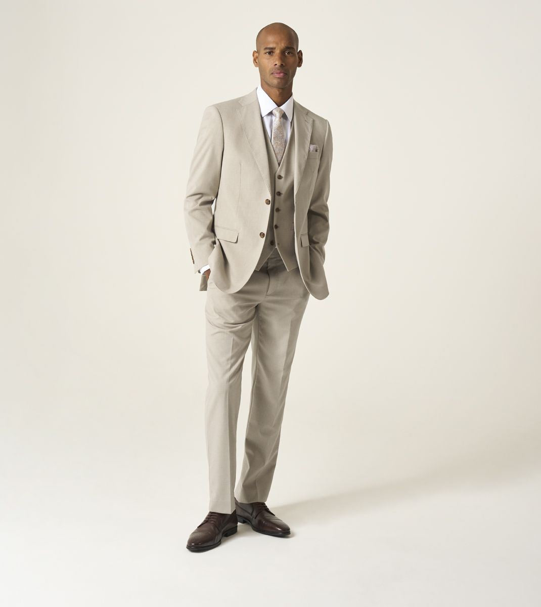 Skopes Caspian Suit Waistcoat For Men in Stone Beige, 34R-62R